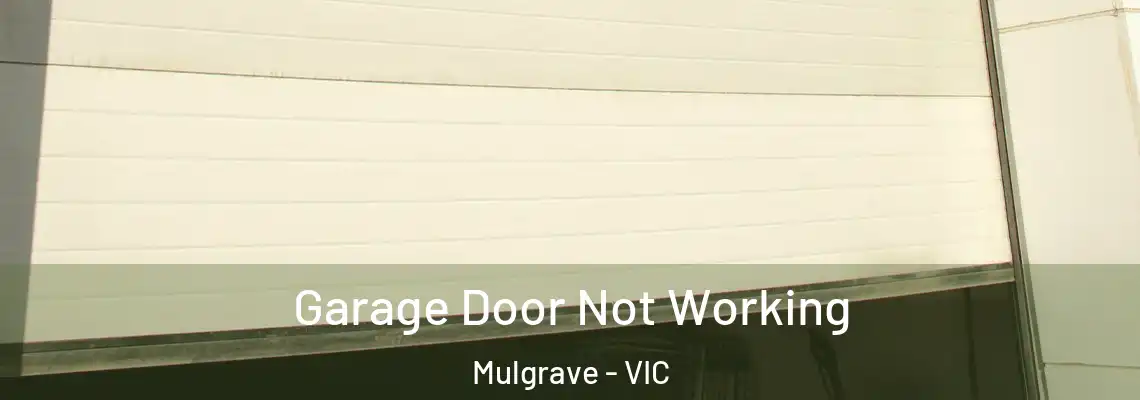 Garage Door Not Working Mulgrave - VIC